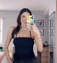 Load image into Gallery viewer, Top sin espalda con plumas